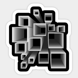 3D Squares in Perspective Sticker